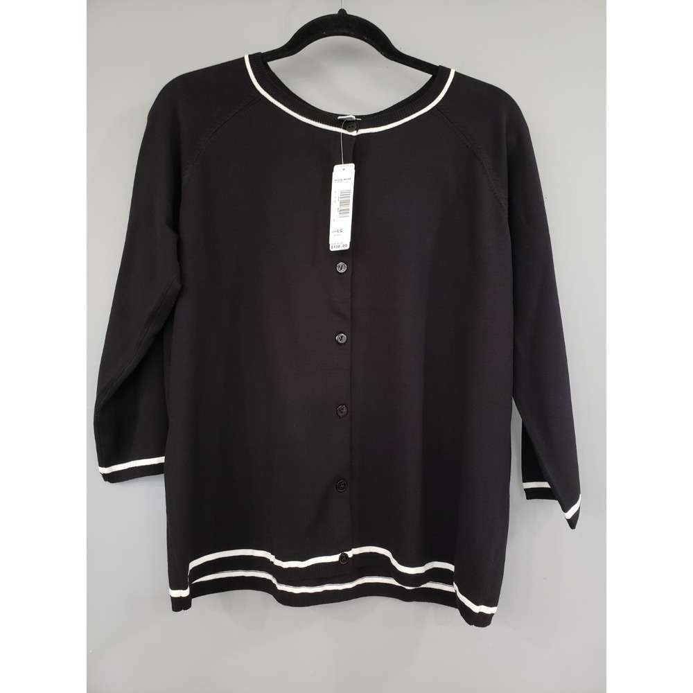 NEW PETITE LARGE Pendleton Cardigan Sweater 3/4 SLEEVES BUTTON UP SOLID BASICS